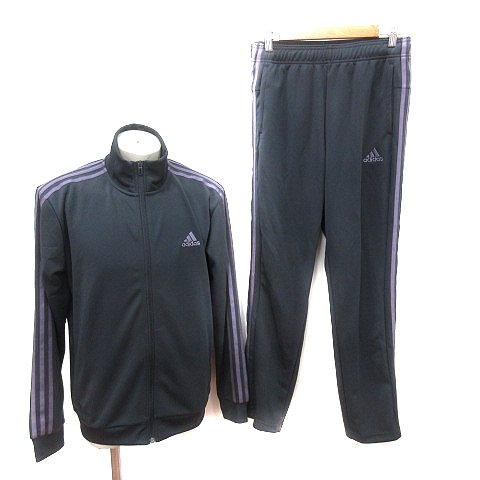 【中古】アディダス トラックジャケット ジャージ ジップアップ 刺繍 ライン パンツ ジャージ L チャコールグレーの通販は