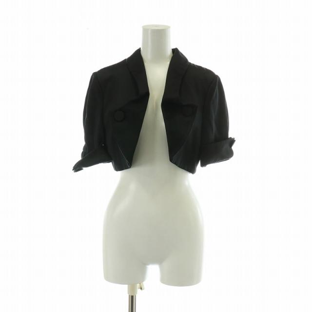 【中古】ジョルジオアルマーニ GIORGIO ARMANI ジャケット 絹 シルク 半袖 ショート丈 40 M 黒 ブラックの通販は