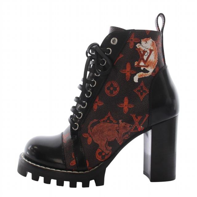 【中古】未使用品 ルイヴィトン スタートレイルライン キャットグラム アンクル ブーツ シューズ 23.5cm 1A52FMの通販は