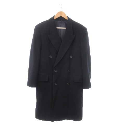 【中古】バレストリーノ BALESTRINO チェスターコート ダブル ロング カシミヤ混 4 S 紺 ネイビー ■GY18 メンズの通販はその他ジャケット・アウター