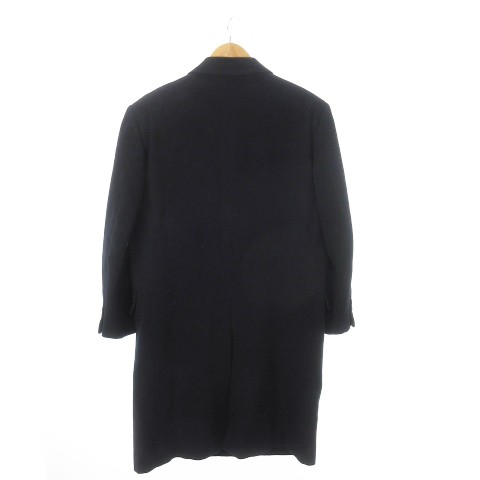 【中古】バレストリーノ BALESTRINO チェスターコート ダブル ロング カシミヤ混 4 S 紺 ネイビー ■GY18 メンズの通販は