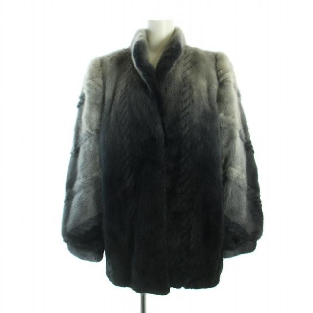 中古】ノーブランド毛皮コート 長袖 ミドル カラーミンクファー