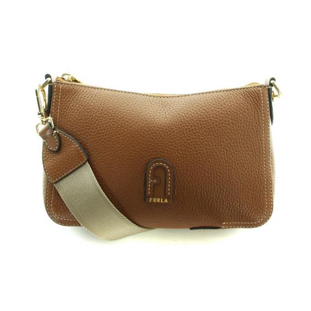 【中古】フルラ FURLA アテナ ショルダー バッグ ミニ レザー ロゴ ゴールド金具 茶 ブラウン ■GY18 /MQ レディースの通販は