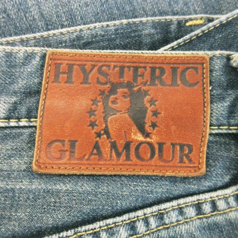 【中古】HYSTERIC GLAMOUR デニムパンツ ジーンズ ストレート スタッズ 赤耳 セルビッチ 30 青 ブルー /AH2 ■GY27の通販は