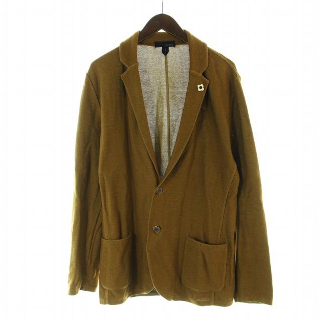 【中古】ラルディーニ LARDINI ブートニエール ニットジャケット テーラード フラワーホール ロゴ 長袖の通販は 22,350円