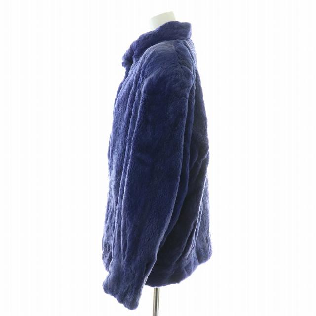 OSFUR 着丈98cm カラー染め ネイビー シェアードミンク コート OSFUR 着丈98cm カラー染め ネイビー シェアードミンク コート