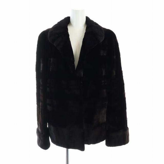 SAGA MINK サガミンク ファー 毛皮 コート (SIZE：13) 黒系 レディース 美品 SAGA MINK サガミンク ミンク ミンクファー 毛皮 コート