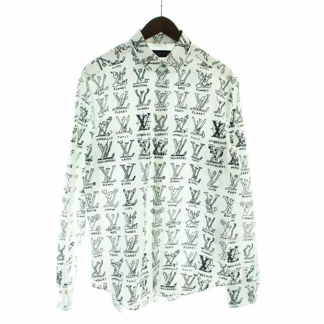 【中古】ルイヴィトン LOUIS VUITTON 21SS LV ロゴ プレイズ グラフィック 長袖 シャツ 総柄 白 RM211M ZIU HKS17Wの通販は