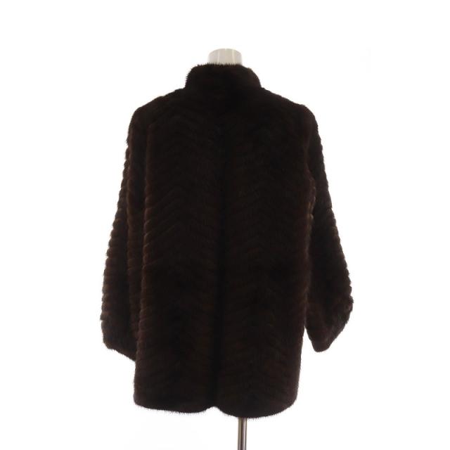 EMBA 毛皮 ファーコート ロング丈 ダークブラウン こげ茶 サイズS相当