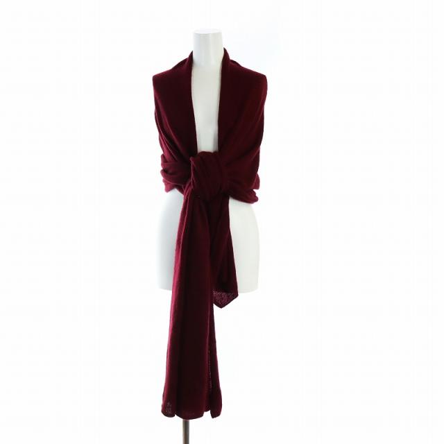 【中古】ザノーネ ZANONE マフラー 大判ストール カシミヤ ロゴ 赤 レッド ■GY17 /MQ メンズ レディースの通販は