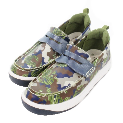 【中古】プーマ PUMA × ミハラヤスヒロ MIHARA YASUHIRO MY-84 スリッポン シューズ レザー ロゴ カモフラ 24 緑の通販は 11,800円