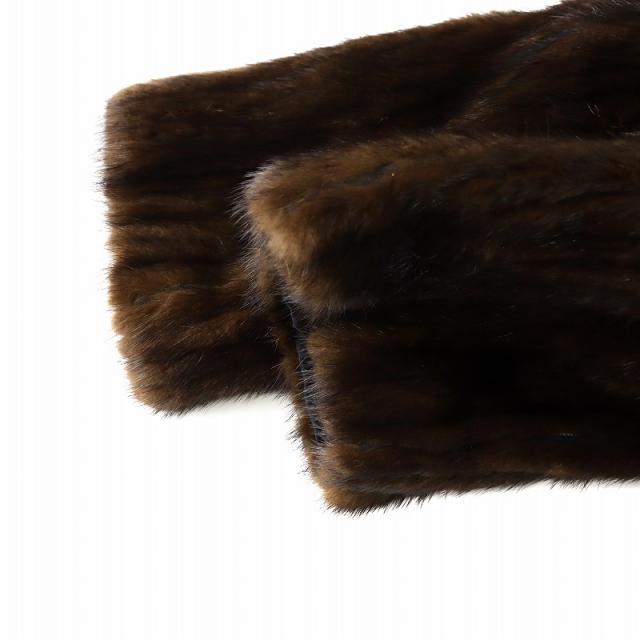 デミバフミンク ファーコート 毛皮コート 裏:花柄刺繍 ブラウン系 サイズ11 ○良品○ デミバフミンク MINK 毛皮 ファーコート ジャケット 花柄
