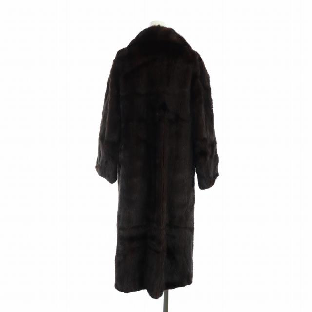 中古】毛皮 ブラウンミンクファー ロング コート 総裏地 茶 中古】毛皮 ブラウンミンクファー ロング コート 総裏地 茶