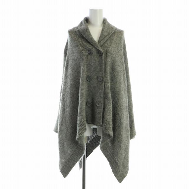 【中古】メゾンマルジェラ MM6 Maison Margiela ニットカーディガン ポンチョ ケープ モヘヤ混 ショールカラー グレーの通販は 9,800円