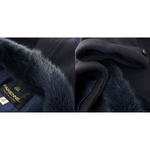 パリエンヌ PARIENNE コート ロング ミンクファー 毛皮 ウール