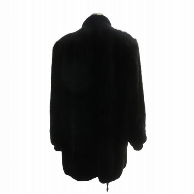 ノーブランド ファーコート アウター ブラックミンク ミドル 15 XXL 黒