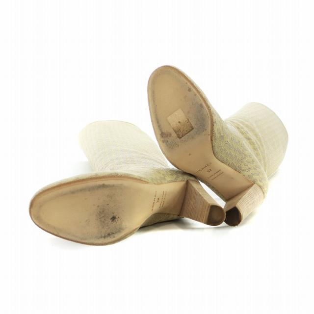 中古】エルメス HERMES ロングブーツ キャンバス レザー 総柄 H総柄