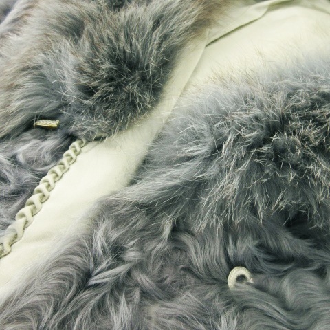 中古】ノーブランド ファーコート ラム 襟フォックス 毛皮 ハーフ