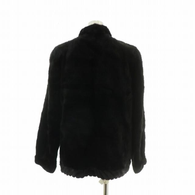 【中古】エレガンスエルファー ELEGANCE L FUR ファーコート アウター 毛皮 ミンク ミドル 肩パッド F 黒 ブラック 中古】エレガンスエルファー ELEGANCE L FUR ファーコート アウター