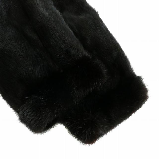 【中古】エレガンスエルファー ELEGANCE L FUR ファーコート アウター 毛皮 ミンク ミドル 肩パッド F 黒 ブラック 中古】エレガンスエルファー ELEGANCE L FUR ファーコート アウター