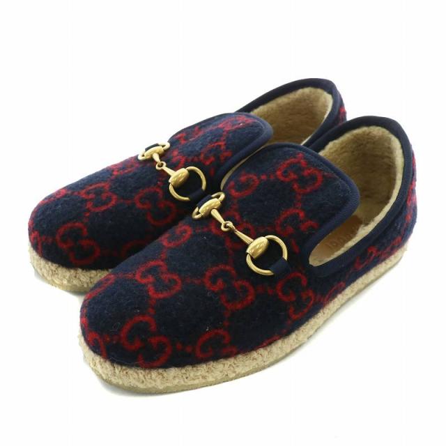 GUCCI グッチ　ホースビット　スリッポン　ローファー　ウール　GG柄 GUCCI グッチホースビットスリッポンローファーウールGG柄