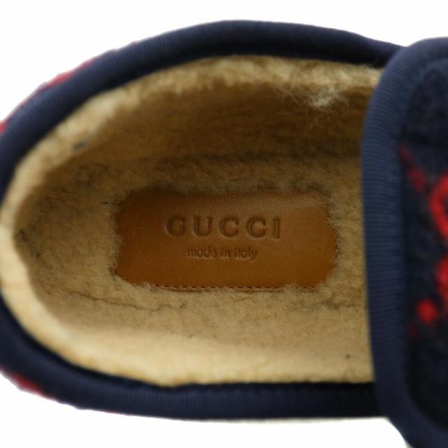 中古】グッチ GUCCI スリッポン ローファー ウール ボア GG柄 総柄
