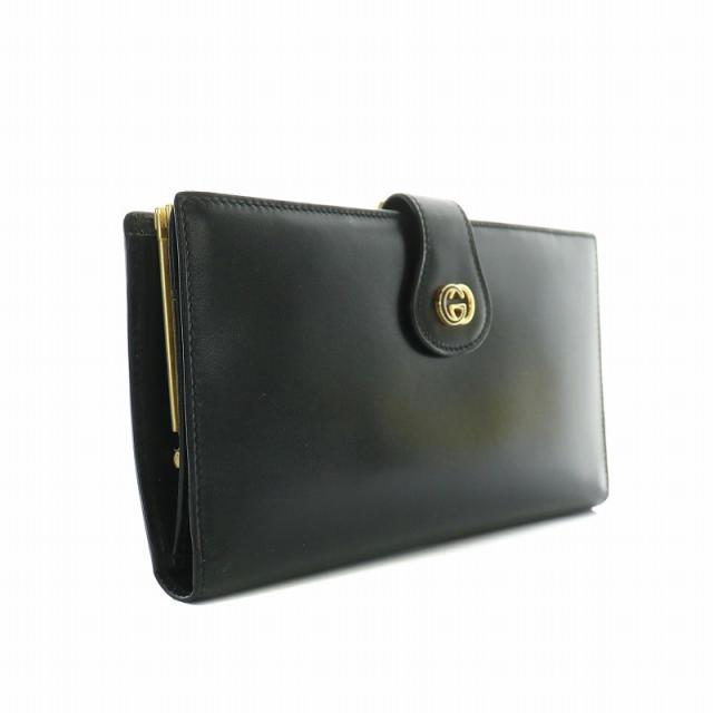 中古】グッチ GUCCI 長財布 レザー 三つ折り がま口 インター 中古】グッチ GUCCI 長財布 レザー 三つ折り がま口 インター