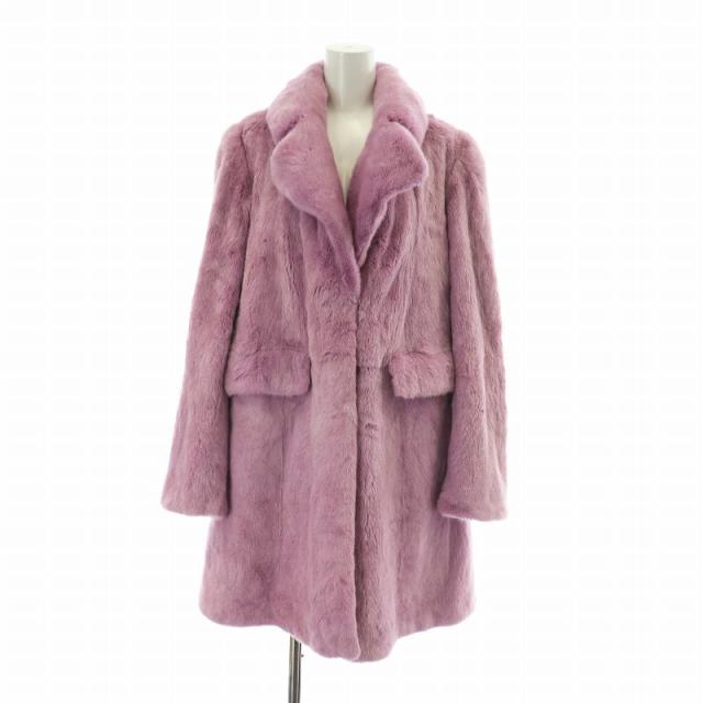 中古】ノーブランド ファーコート アウター 毛皮 ミンク 染毛 ミドル