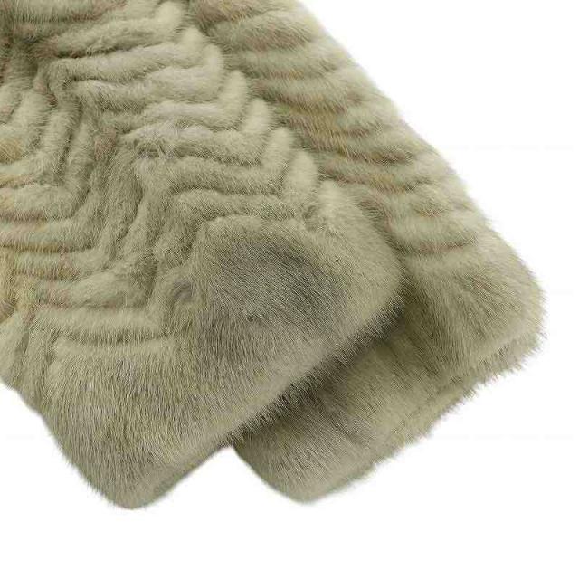 【中古】ノーブランド ファーコート アウター 毛皮 サファイアミンク ミドル ヘリンボーン 11 L グレー 中古】ノーブランド ファーコート アウター 毛皮 サファイアミンク