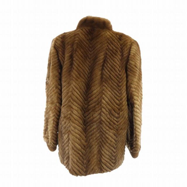 中古】Fiancesse 毛皮コート ミンクファー 長袖 総裏地 ミドル 11 L 茶