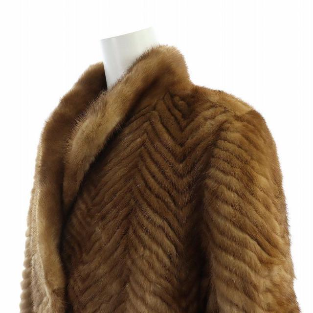 中古】Fiancesse 毛皮コート ミンクファー 長袖 総裏地 ミドル 11 L 茶