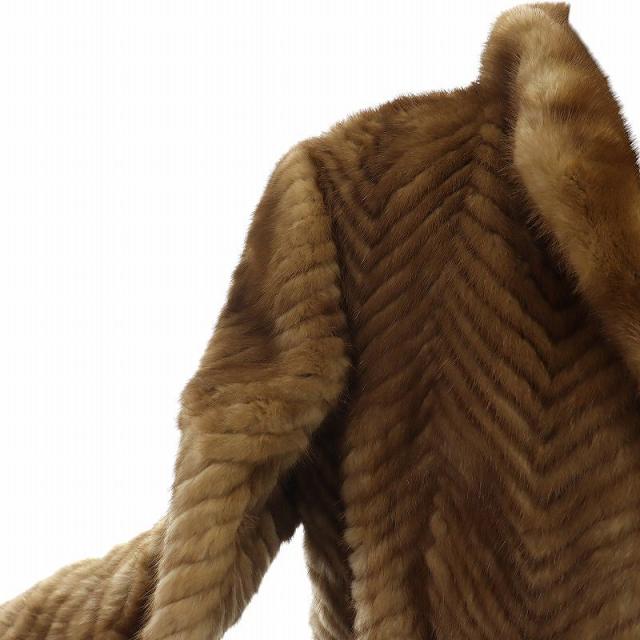 中古】Fiancesse 毛皮コート ミンクファー 長袖 総裏地 ミドル 11 L 茶