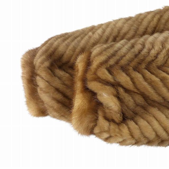 中古】Fiancesse 毛皮コート ミンクファー 長袖 総裏地 ミドル 11 L 茶