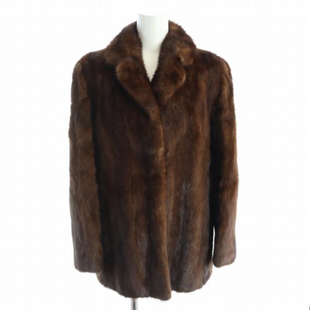 【中古】ノーブランド ファーコート 毛皮コート ミンク 11 L ブラウン 茶 /MW