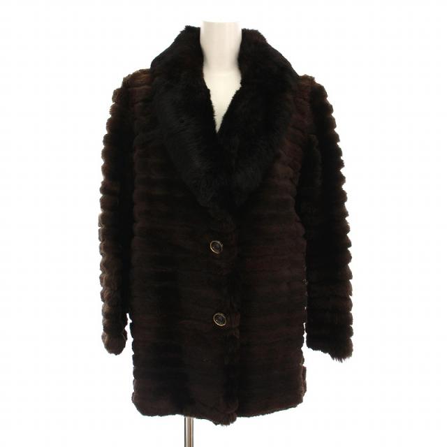 良品◎MOONBAT ミンク 毛皮コート 女優襟 ハーフコート L ブラウン 良品◎MOONBAT ミンク 毛皮コート 女優襟 ハーフコート L