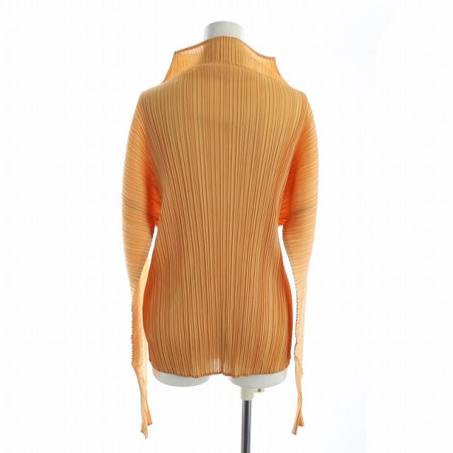 プリーツプリーズ オレンジ 長袖 カットソー イッセイミヤケ プリーツ