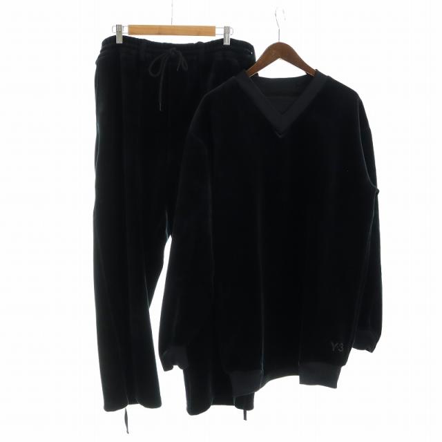 【中古】ワイスリー Y-3 ベルベット クルー VELVET CREW セットアップ 上下 トレーナー イージーパンツ ベロア 長袖