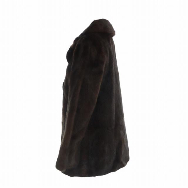 中古】ノーブランド品 毛皮コート ミンクファー 長袖 ミドル 総裏地 9