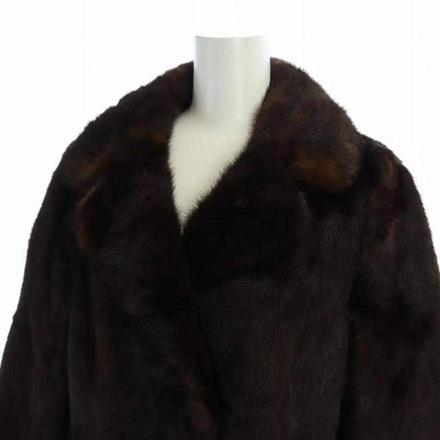 中古】ノーブランド品 毛皮コート ミンクファー 長袖 ミドル 総裏地 9