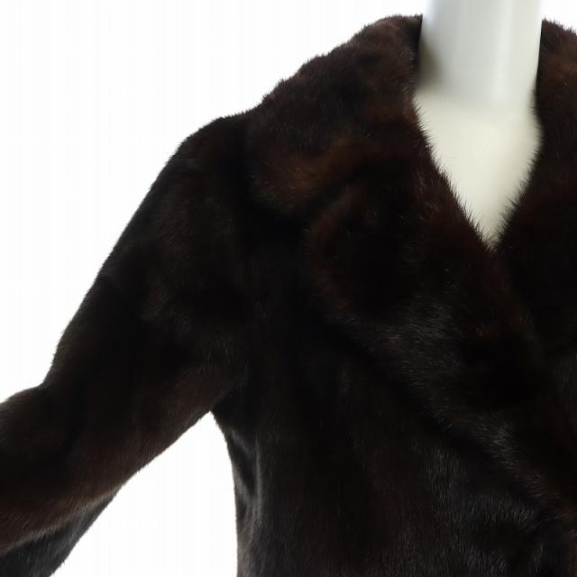 中古】ノーブランド品 毛皮コート ミンクファー 長袖 ミドル 総裏地 9