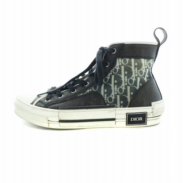 【中古】ディオールオム Dior HOMME オブリーク OBLIQUE ハイカットスニーカー シューズ 靴 トロッター 切替 ロゴ