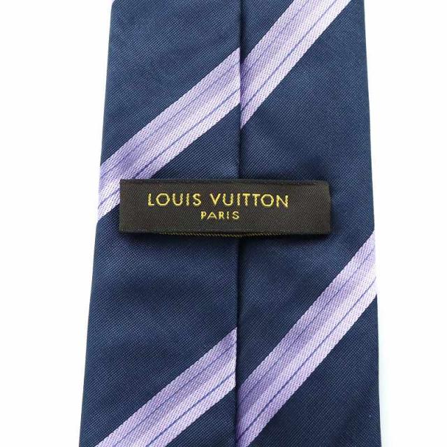 Louis Vuitton 紫色 ストライプ ネクタイ イタリア製】ルイヴィトン