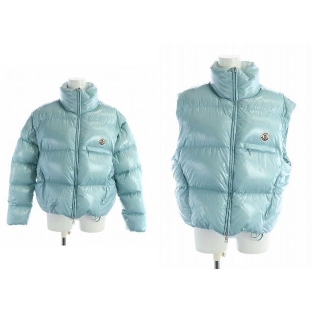 【中古】モンクレール MONCLER ALMO ダウンジャケット ダウンベスト 2WAY ショート 長袖 ジップアップ ロゴ  2 L 中古】モンクレール MONCLER ALMO ダウンジャケット ダウンベスト 2WAY