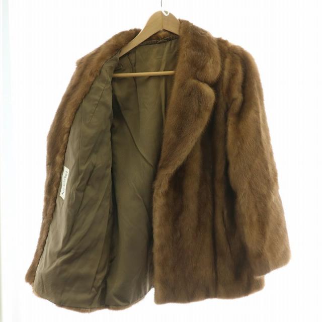 【中古】パリオン PARION ファーコート 毛皮コート ミンク ハーフ 大きいサイズ 13 XL 茶 ブラウン 中古】パリオン PARION ファーコート 毛皮コート ミンク ハーフ 大きい