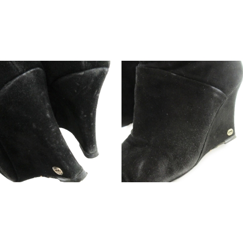 中古】グッチ GUCCI ロングブーツ スエード ウェッジソール