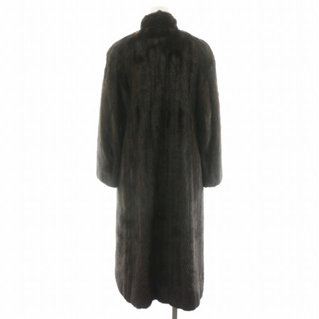 中古】レビオン Revillon ミンクファー ロング コート 毛皮 茶