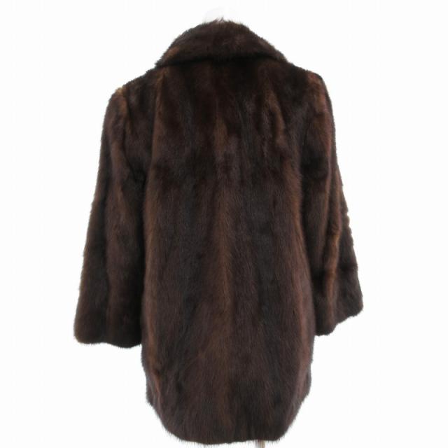 中古】ノーブランド ミンクファーコート 毛皮 ミドル 11 茶 ブラウン