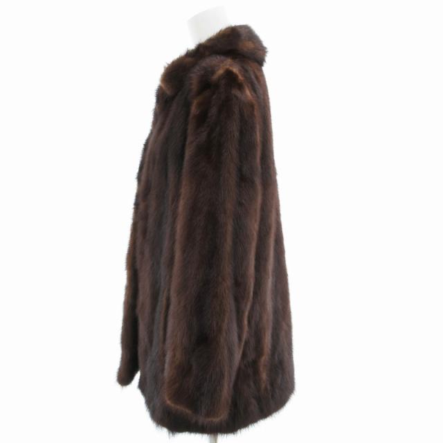 中古】ノーブランド ミンクファーコート 毛皮 ミドル 11 茶 ブラウン