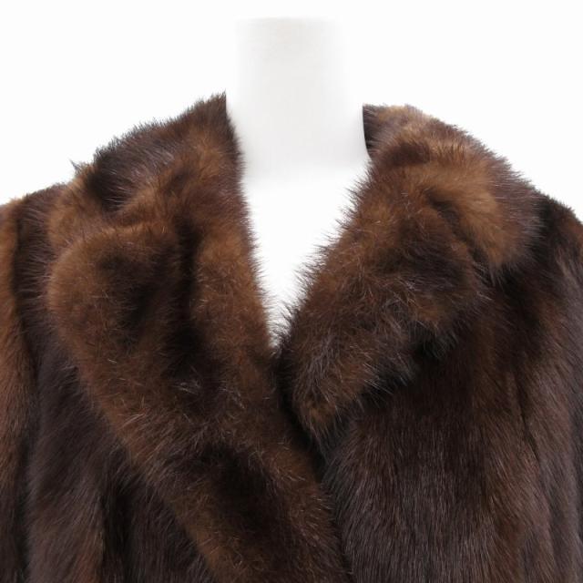 中古】ノーブランド ミンクファーコート 毛皮 ミドル 11 茶 ブラウン