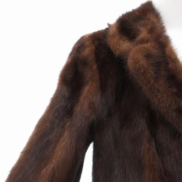 中古】ノーブランド ミンクファーコート 毛皮 ミドル 11 茶 ブラウン